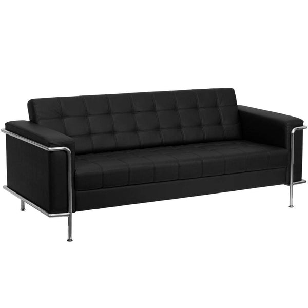 Black & Chrome Sofa Tufted