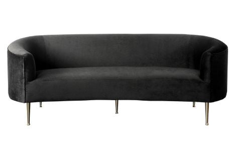Paris Black Velour Sofa