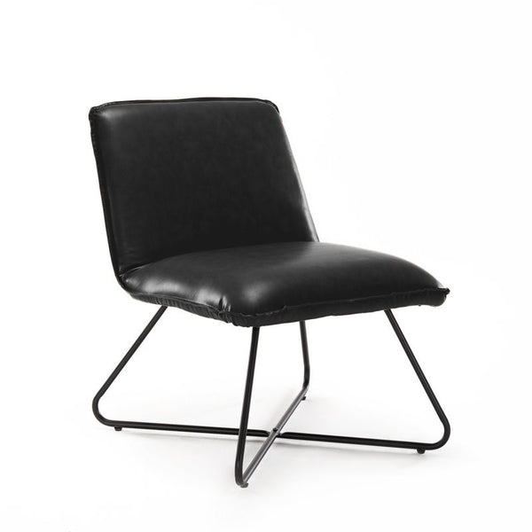 Black Leather Sled Chair
