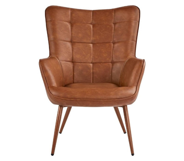 Cognac Leather Side Chair