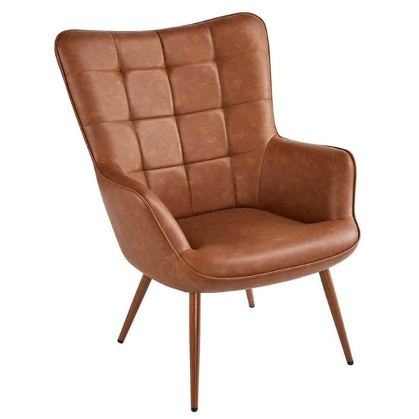 Cognac Leather Side Chair