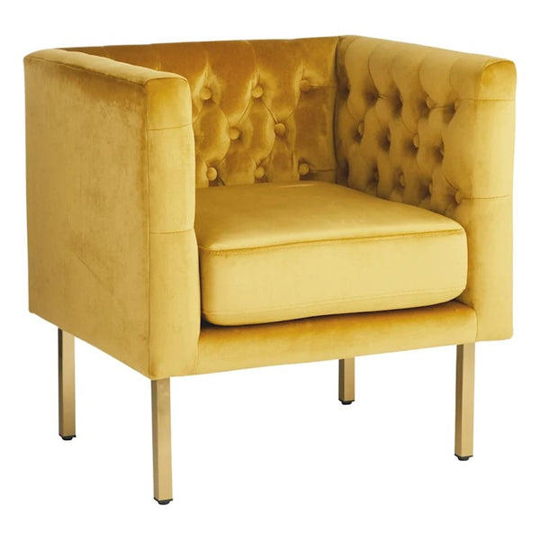 Crosby Gold Velvet Tufted Side Chair