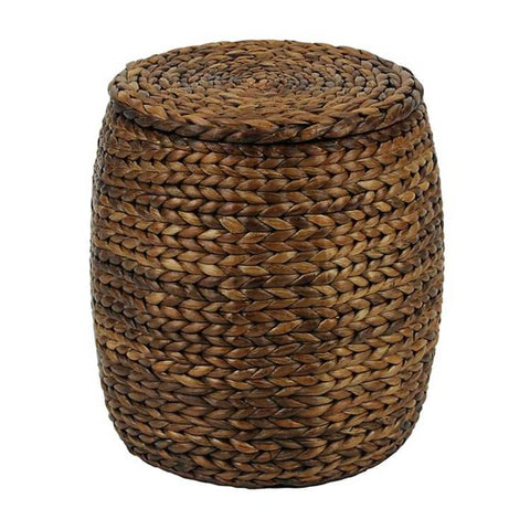 Natural Woven Round Ottoman Drum