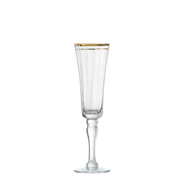 Bella Gold Rim Flute 7oz Glass