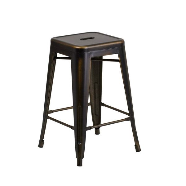 Distressed Copper Barstool