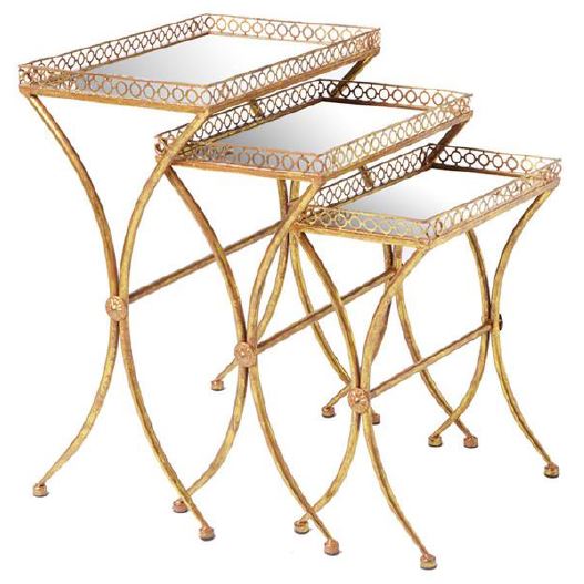 Antique Gold Nesting End Tables