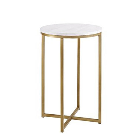 Union End Table White/Gold
