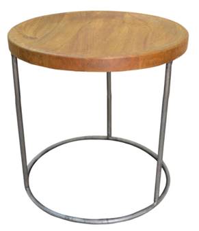 Wood Metal End Table